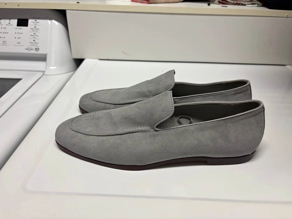 H&M Men’s Grey Suede Loafers – Size 12 / EU 46 – New