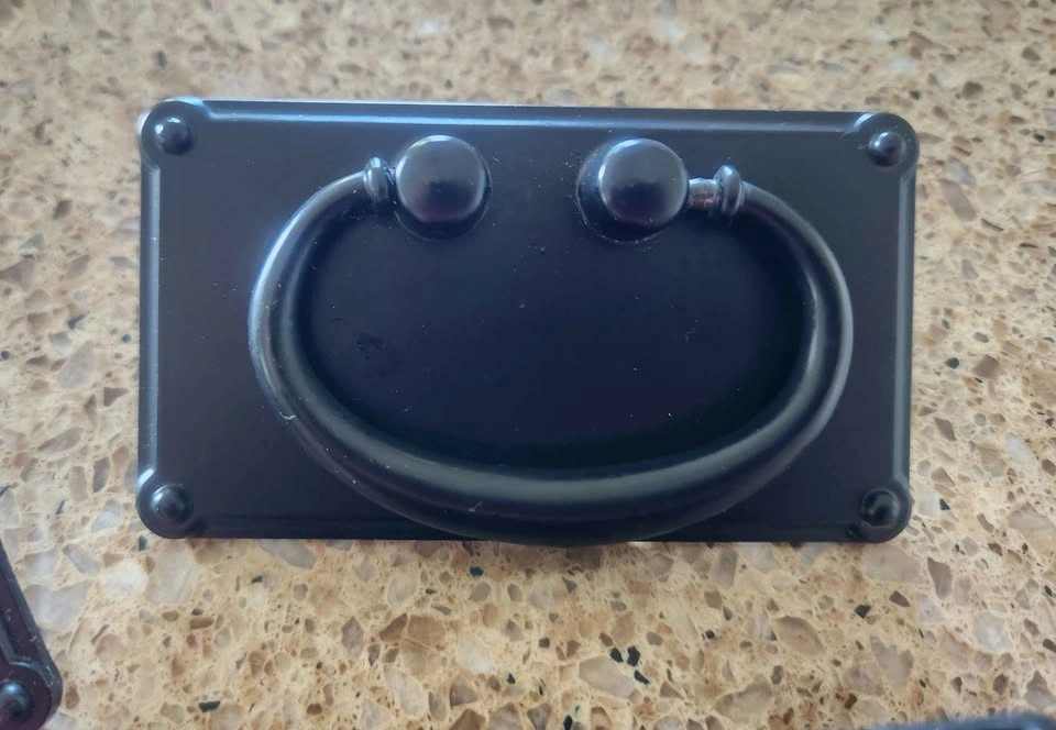 3 Black Mission Style Drawer Pulls - photo 3