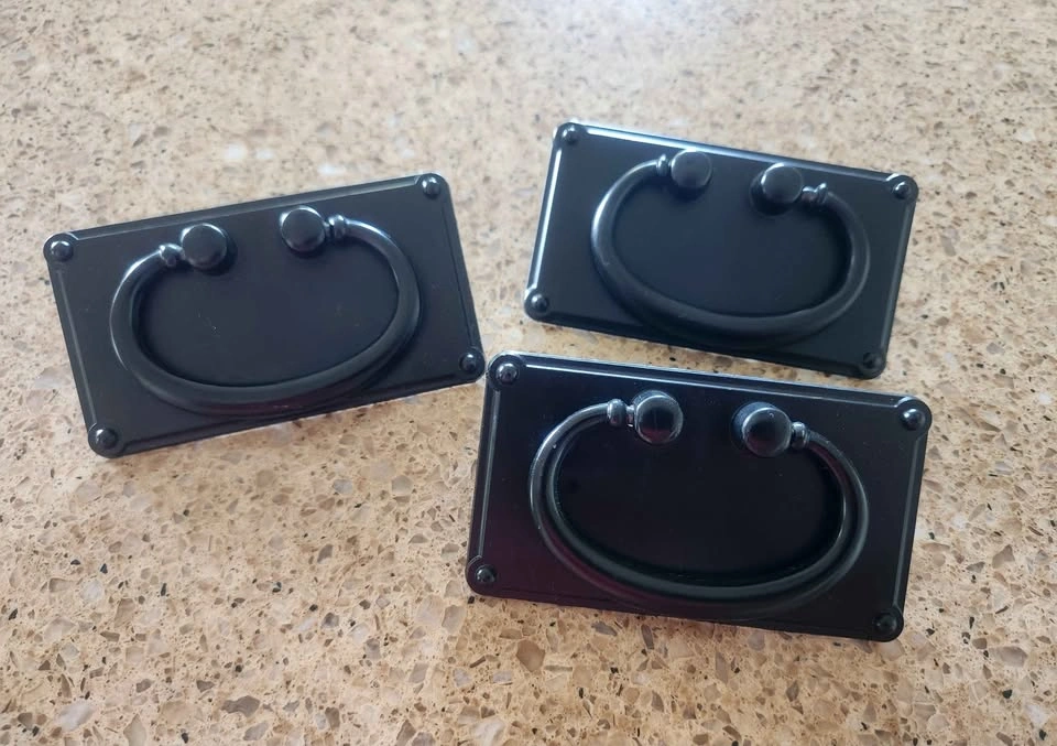 3 Black Mission Style Drawer Pulls - photo 4