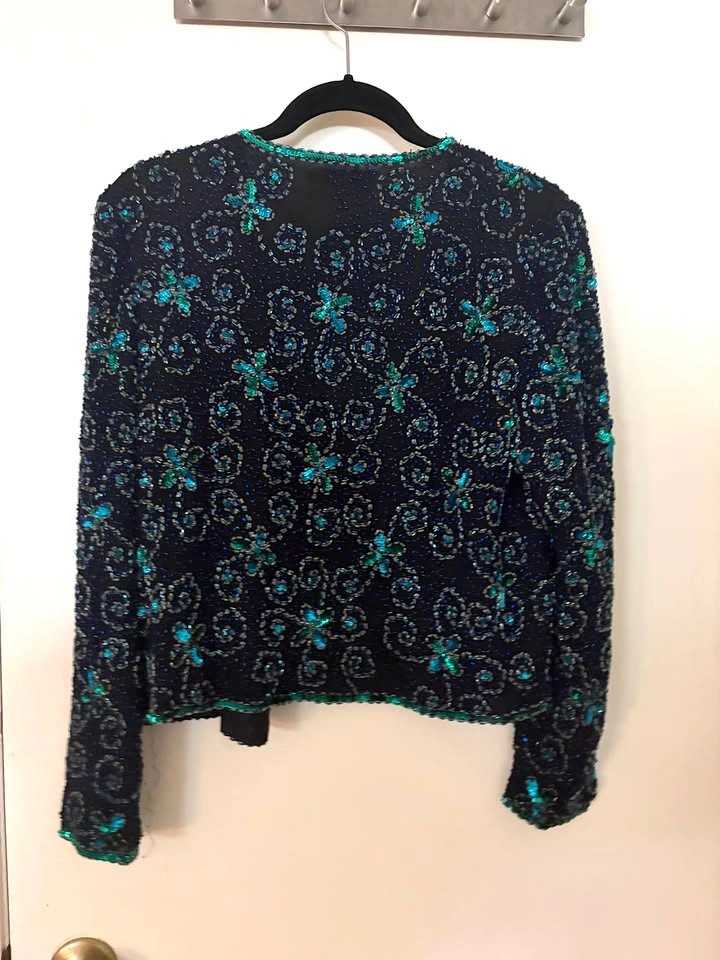 Vintage Evening Jacket, 100% Silk Hand Beaded - photo 5