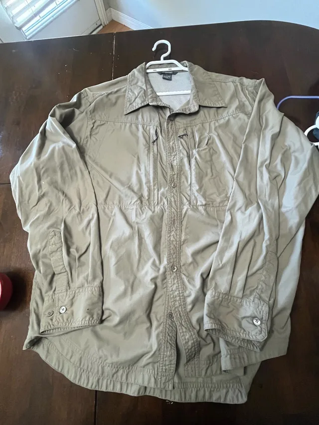 Khaki Large Cloudveil button down shirt image indicator(2)
