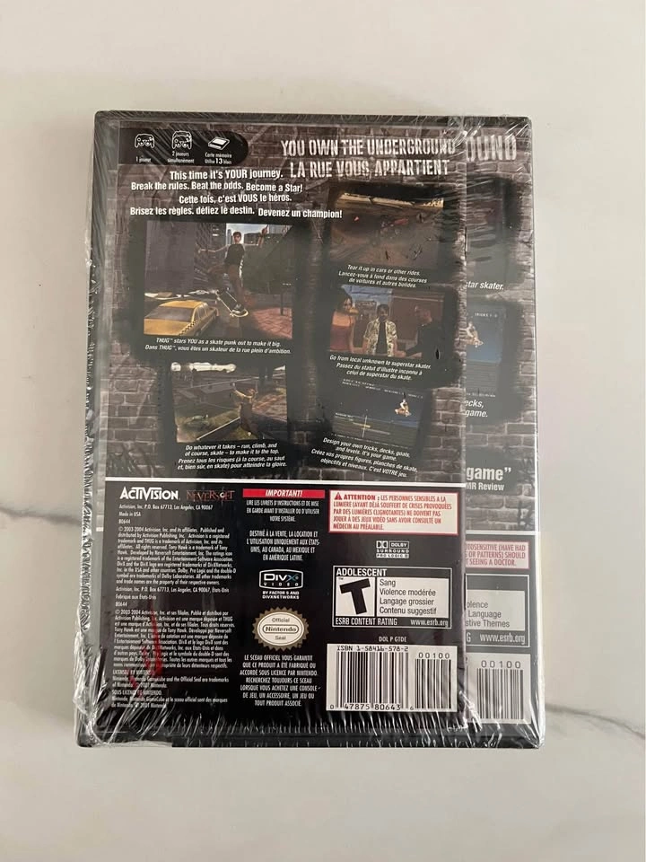 Tony hawk underground GameCube sealed - photo 4