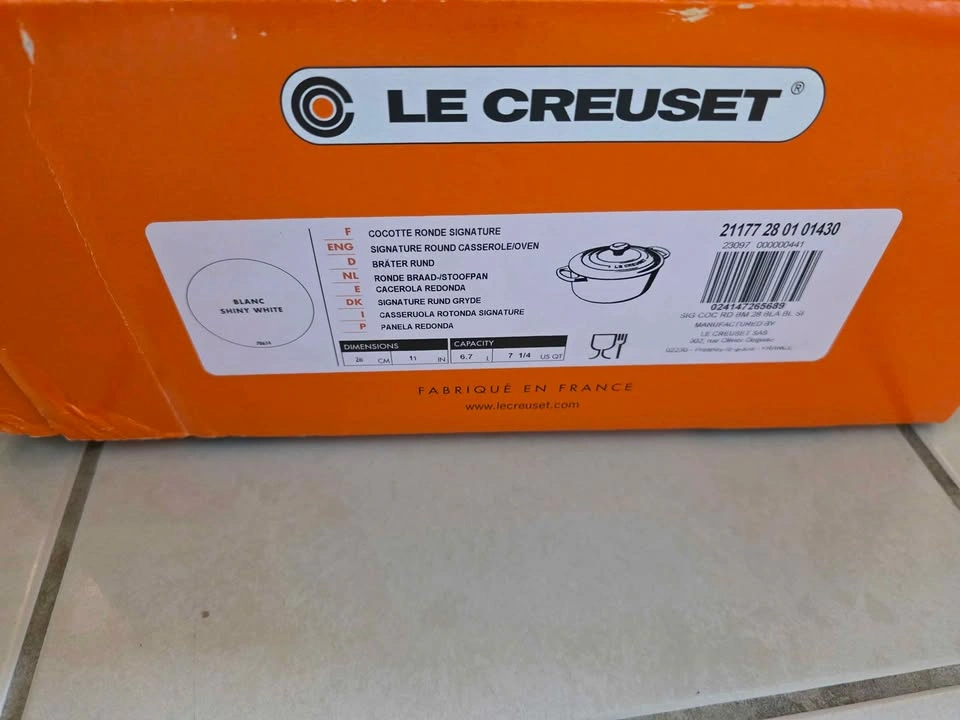 New Le Creuset Round Dutch Oven – 28cm (7¼qt) – Shiny White - photo 5