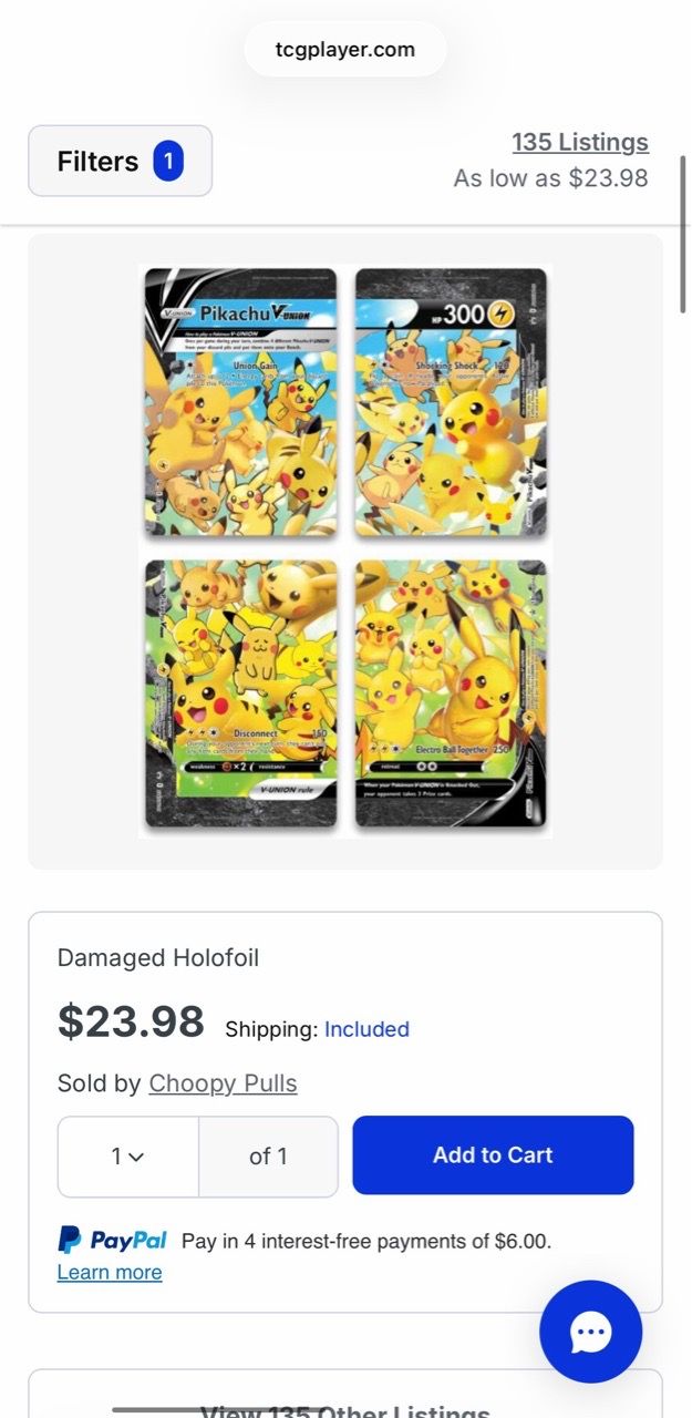 Pikachu V-Union Pokemon Card Set - photo 2