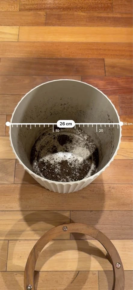Fluted Planter with Wood Stand - photo 2