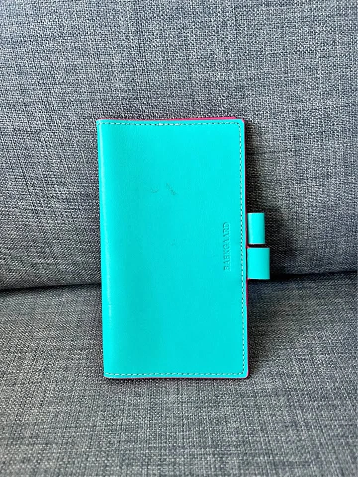 Teal & Pink Leather Passport Holder
