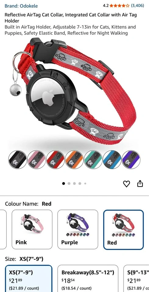 Cat Collar with Air Tag Holder