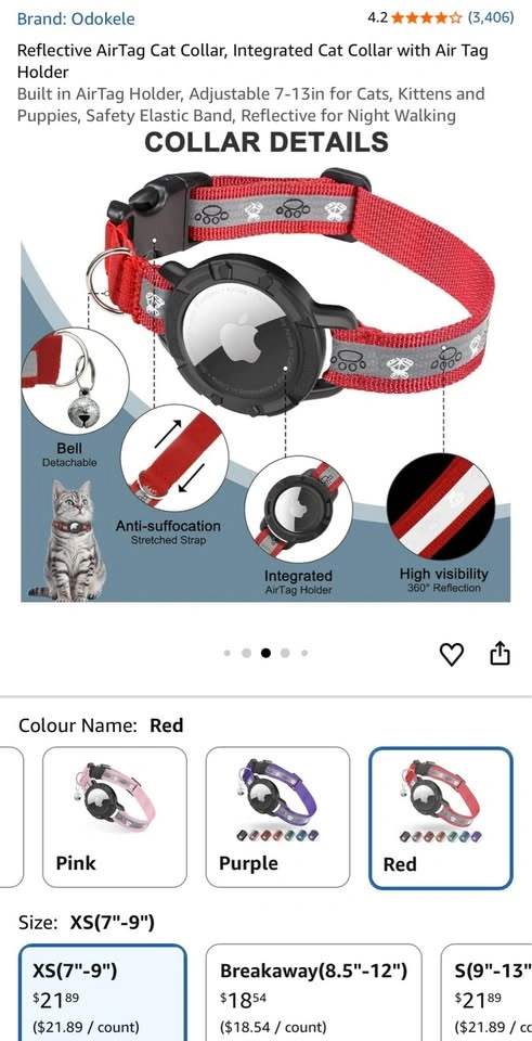 Cat Collar with Air Tag Holder - photo 5