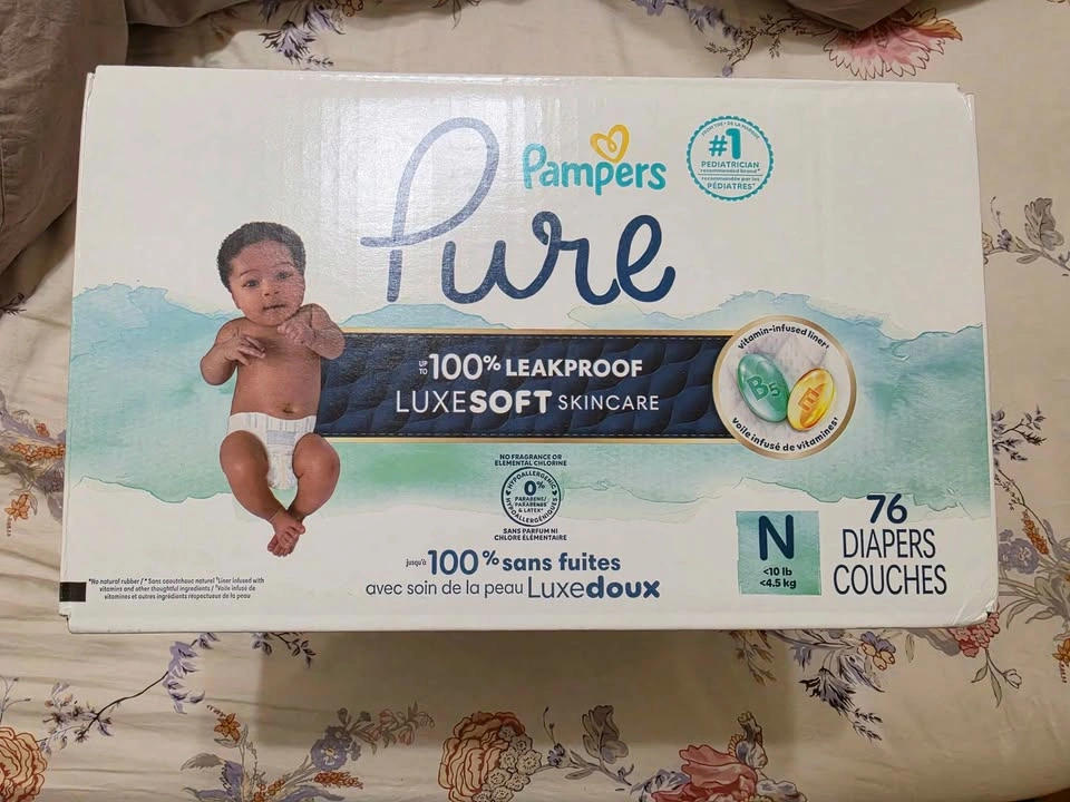 Pampers Pure Protection Diapers Size N 76 Count - photo 2