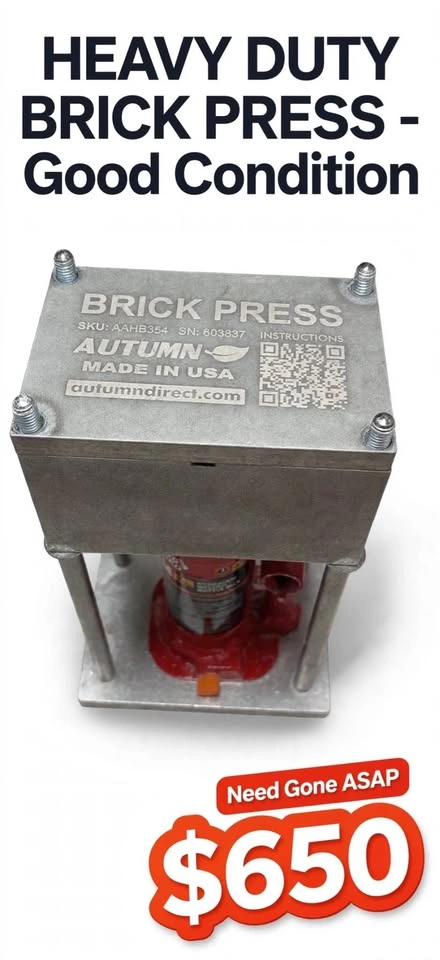 BRICK PRESS 4 Ton 3x5 - Heavy Duty - Good Condition
