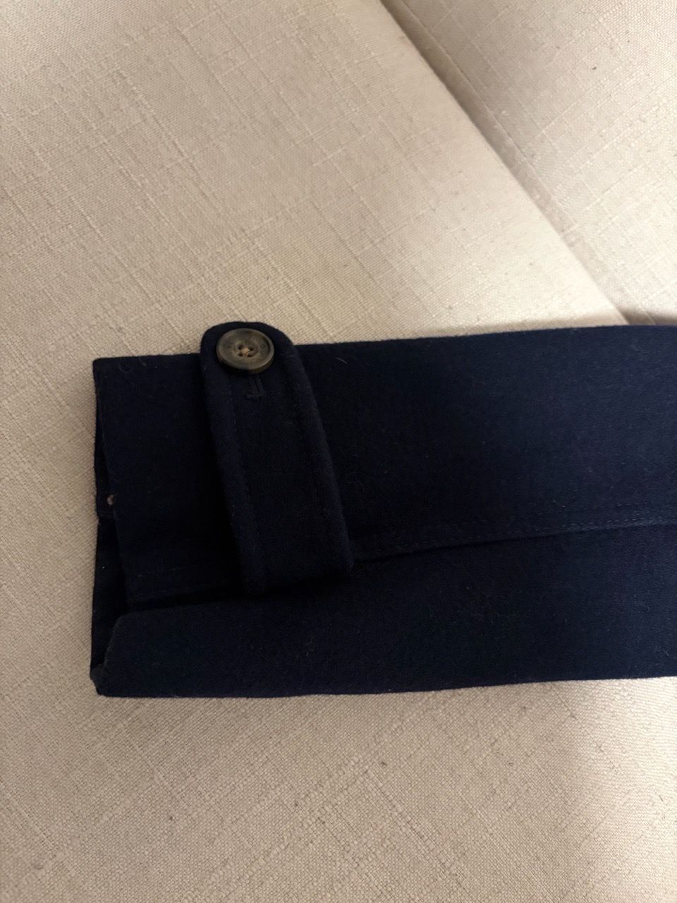 Navy Blue Double-Breasted Wool Pea Coat - photo 2