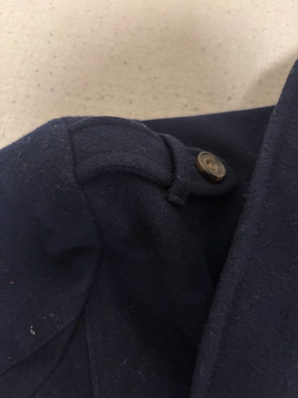 Navy Blue Double-Breasted Wool Pea Coat - photo 5