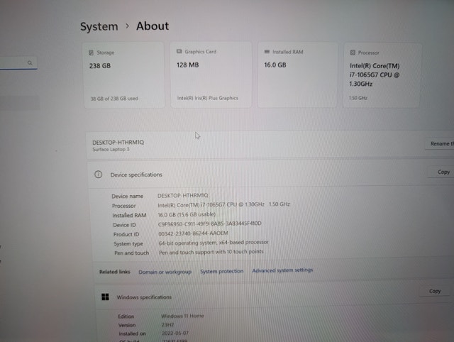 Microsoft Surface Laptop 3 i7/16GB/256GB Touchscreen - photo 3