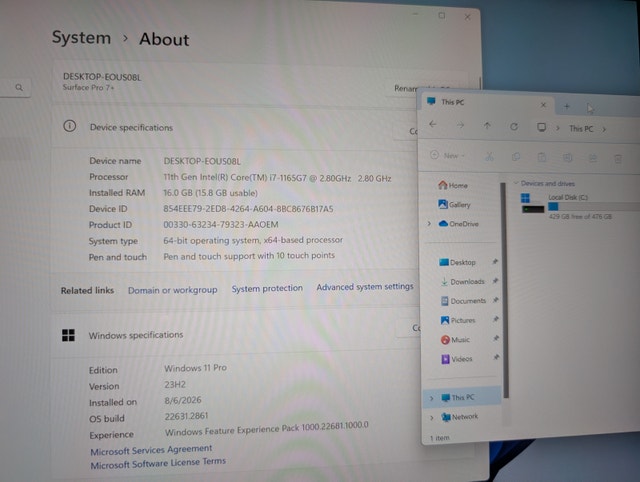 Surface Pro 7 Plus 11th gen i7/512GB/16GB RAM/ with Keyboard - photo 2
