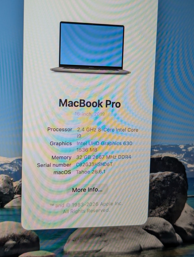Macbook PRO 16" (2019) i9/32GB/1TB SSD/Rx 5500M - photo 3
