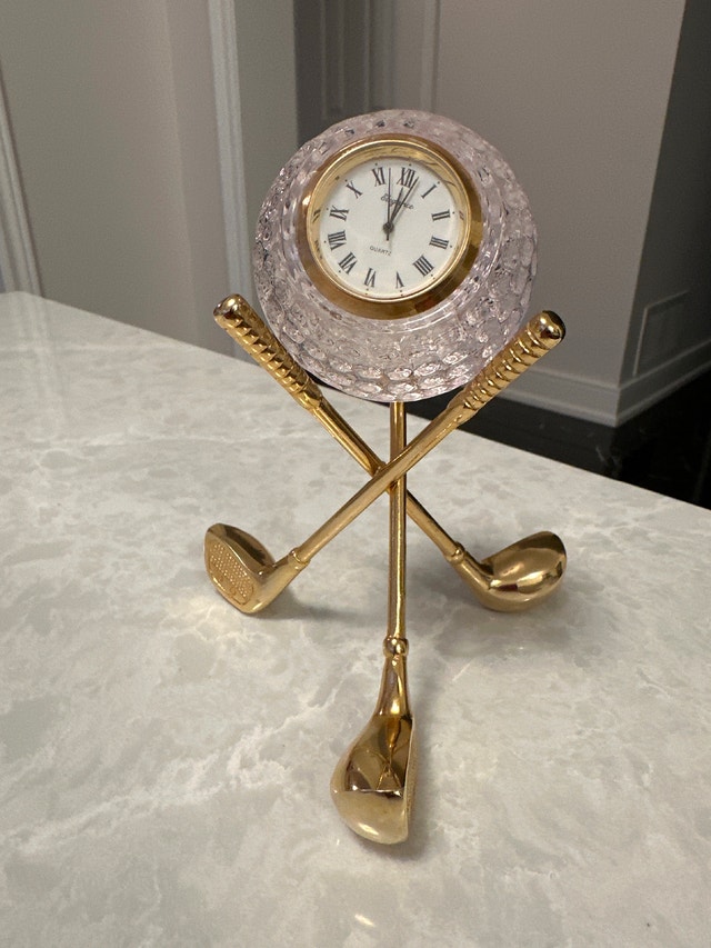 Vintage crystal golf ball quartz desk clock - photo 2