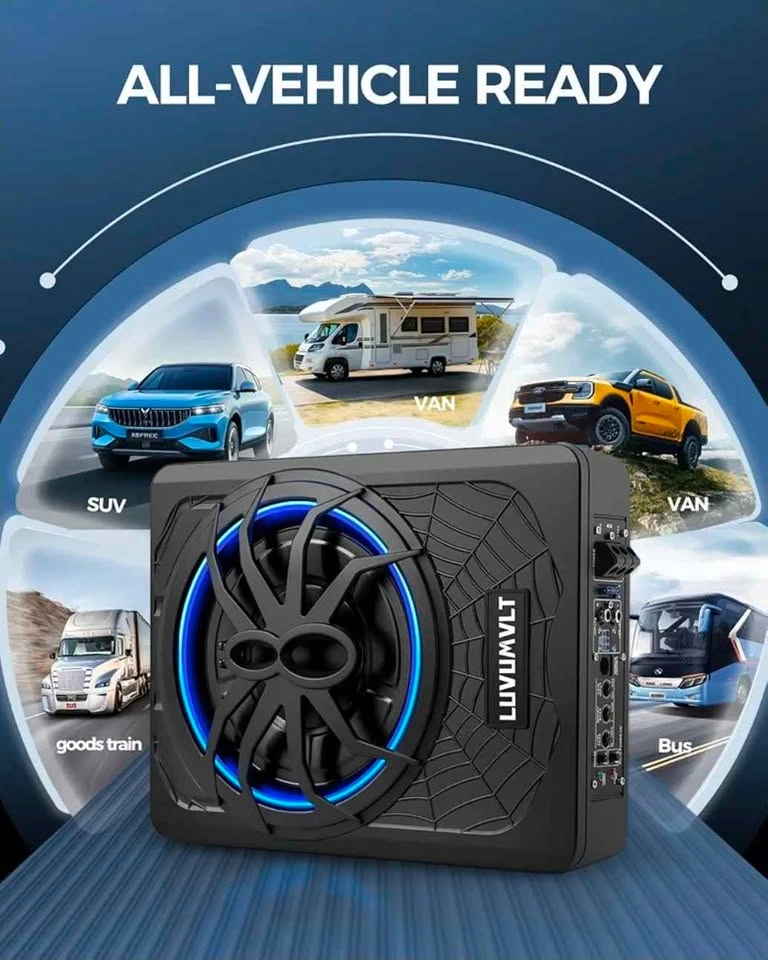 1200W 10" Slim Under-Seat Powered Subwoofer with Built-In Amp - photo 5