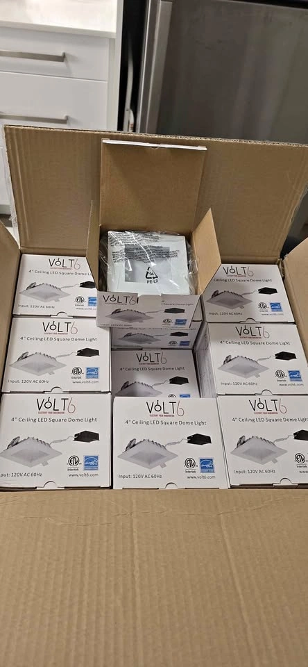 Volt6 4" Square LED Ceiling pot Light - White