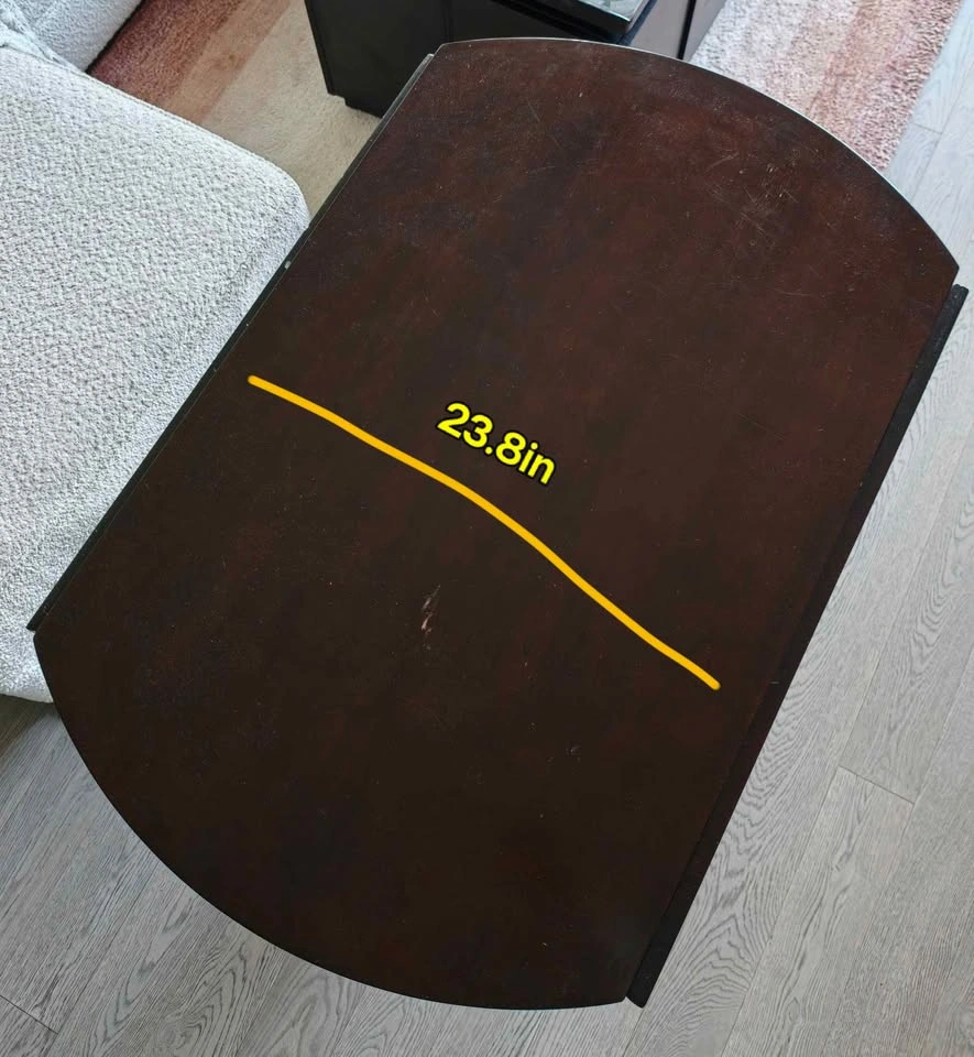 Dark Brown Drop-Leaf Pedestal Dining Table - photo 4