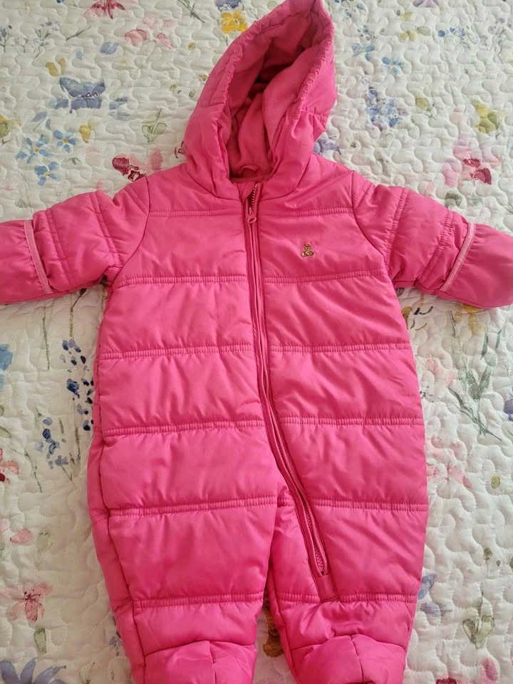 BabyGap 3M -6M Pink Hooded Snowsuit