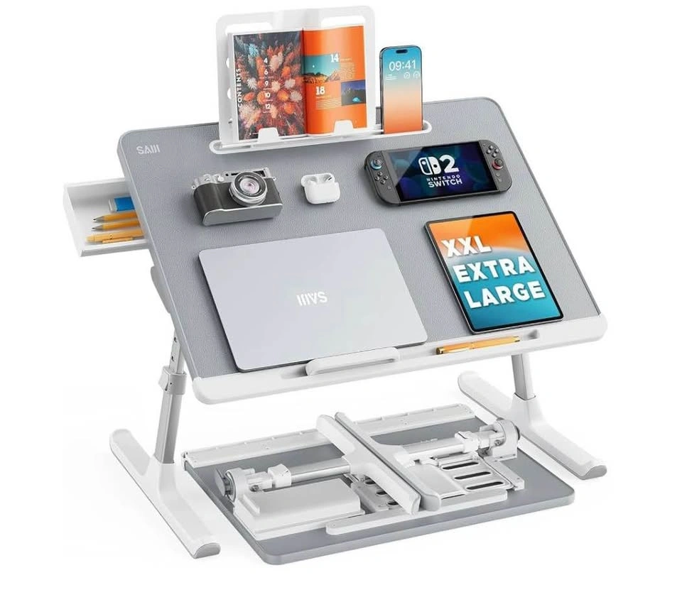X-Large Adjustable Laptop Bed Tray Desk - Foldable Stand - photo 2