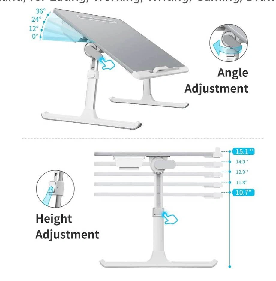 X-Large Adjustable Laptop Bed Tray Desk - Foldable Stand - photo 4