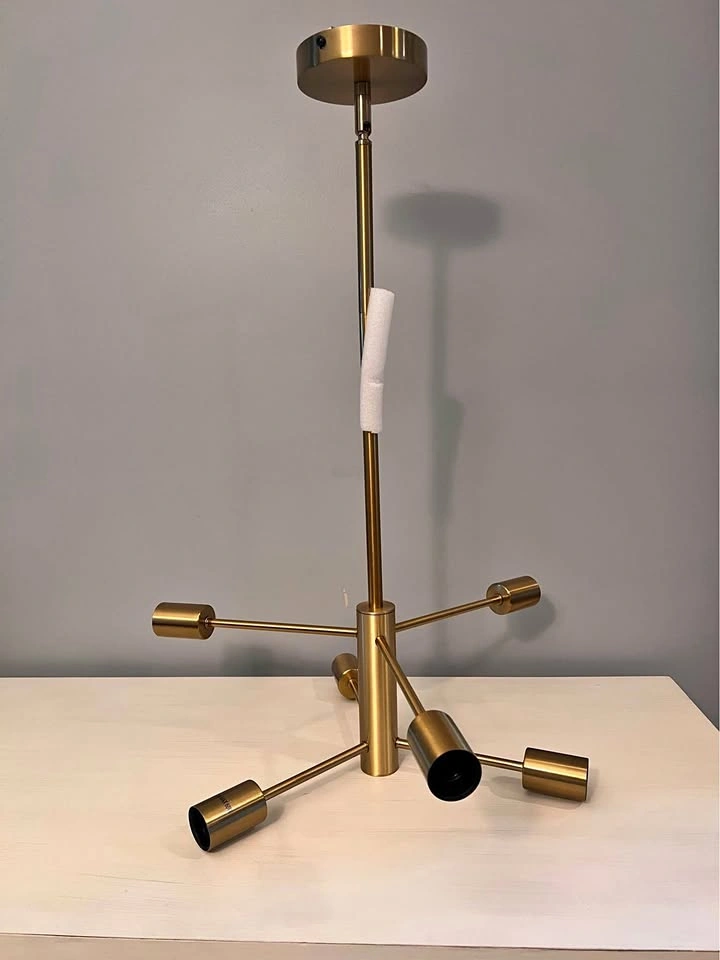 6-Light Gold Sputnik Chandelier - Modern Ceiling Light
