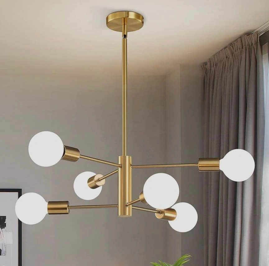 6-Light Gold Sputnik Chandelier - Modern Ceiling Light - photo 2