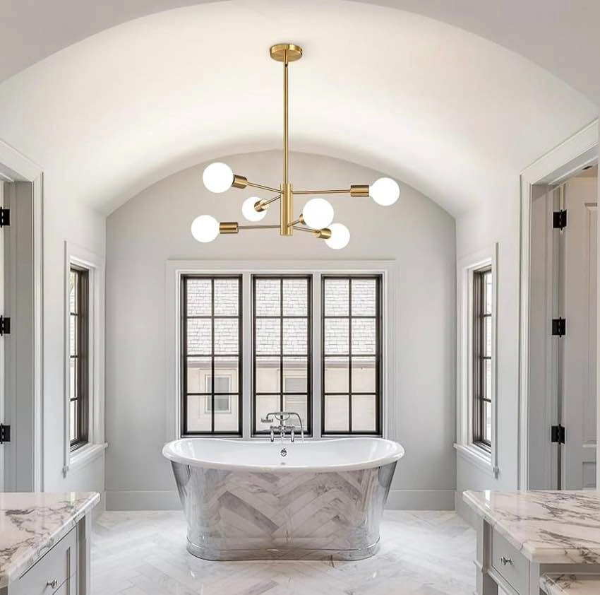 6-Light Gold Sputnik Chandelier - Modern Ceiling Light - photo 4