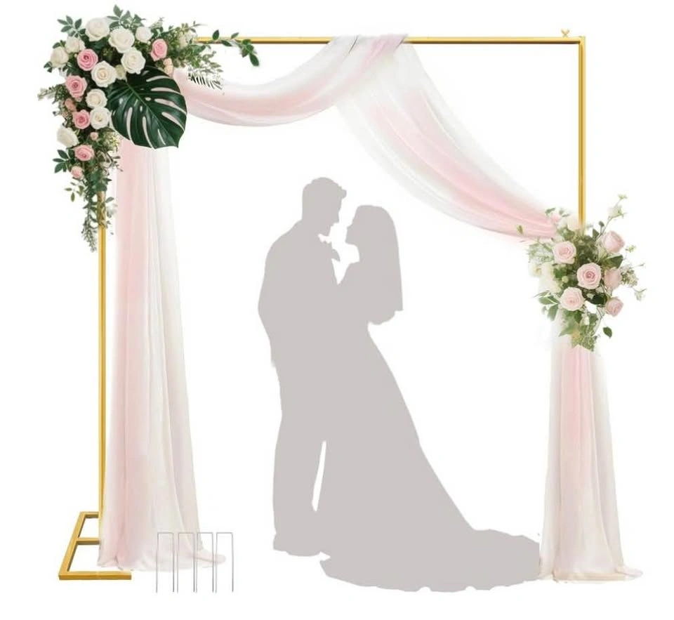 Gold Backdrop Stand 8.2FT Adjustable Balloon Arch Frame Kit - photo 2