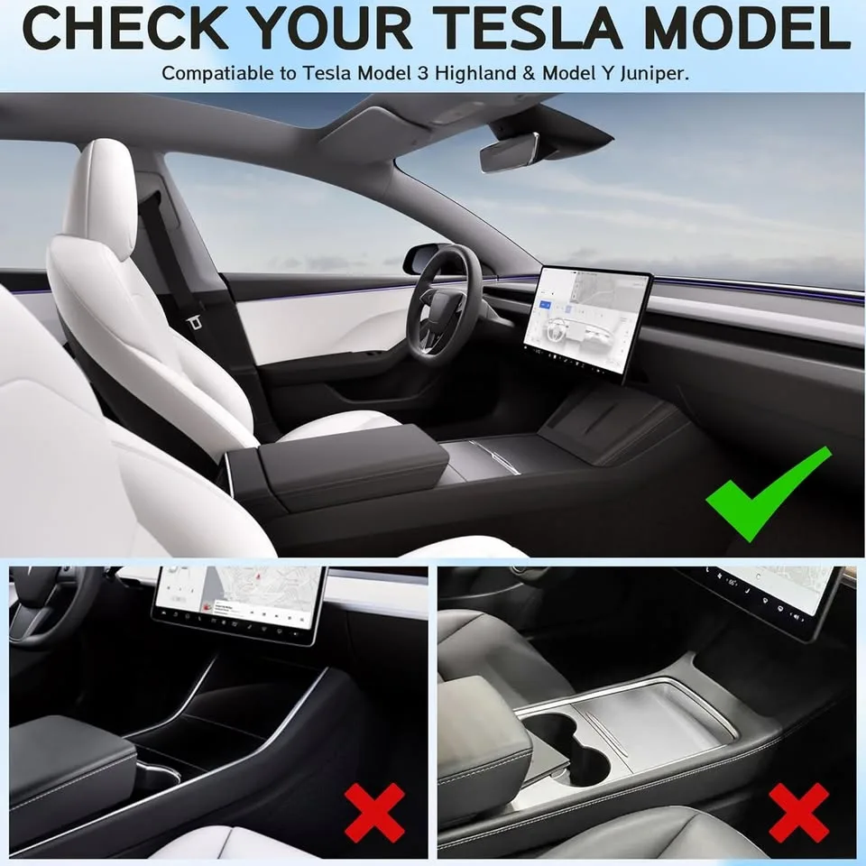 (6 PCS) Center Console Organizer Tray for Tesla Model Y image indicator(2)