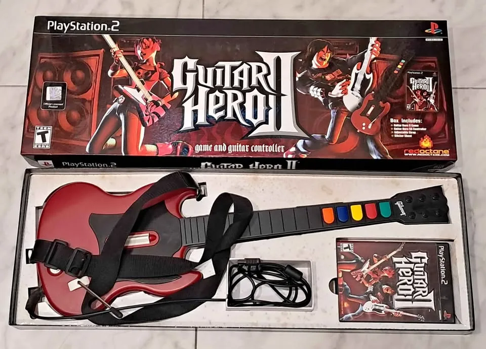 Ps2 guitar hero 2 game and guitar thumbnail