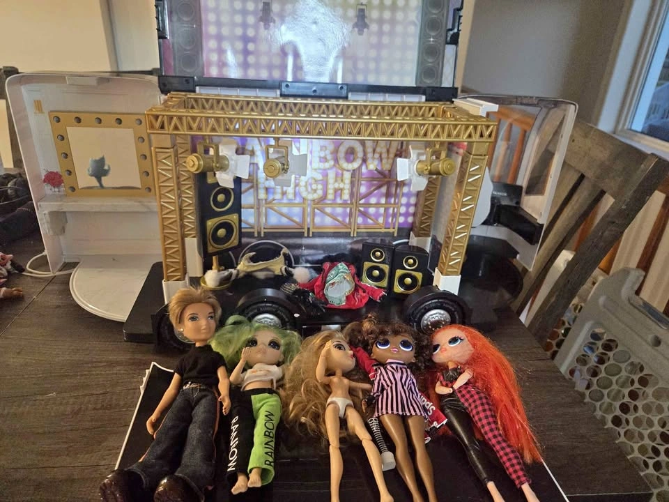 Rainbow High van plus dolls
