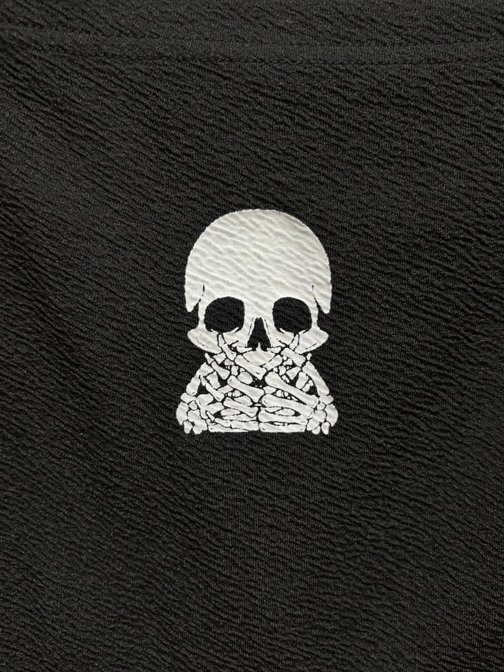 shein xs black skull overalls with chains - photo 2