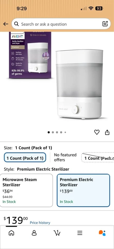 Philips Avent Baby Bottle Sterilizer and Dryer - photo 3