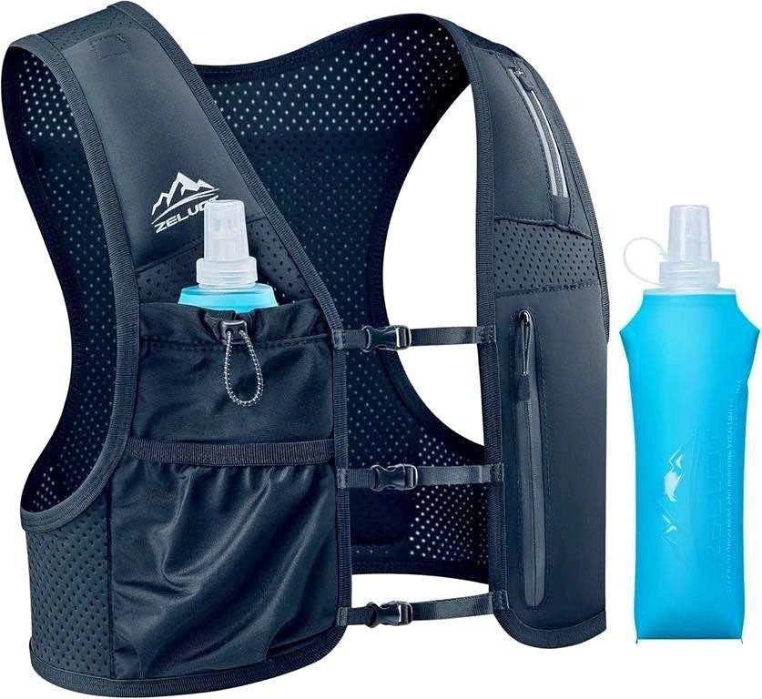 RUNNING VEST + 500ML FLASK, 6 POCKETS - XS/S