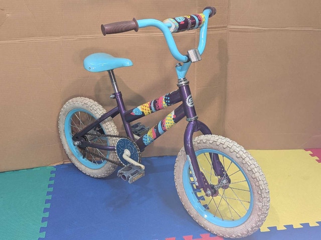 12" wheels, purple kids bike, for ages 2-6 years old - photo 2