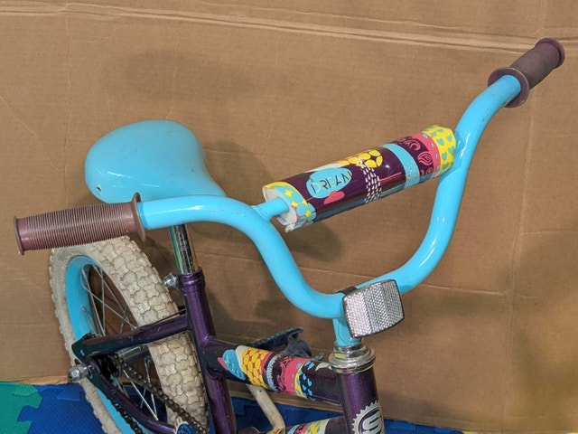 12" wheels, purple kids bike, for ages 2-6 years old - photo 3