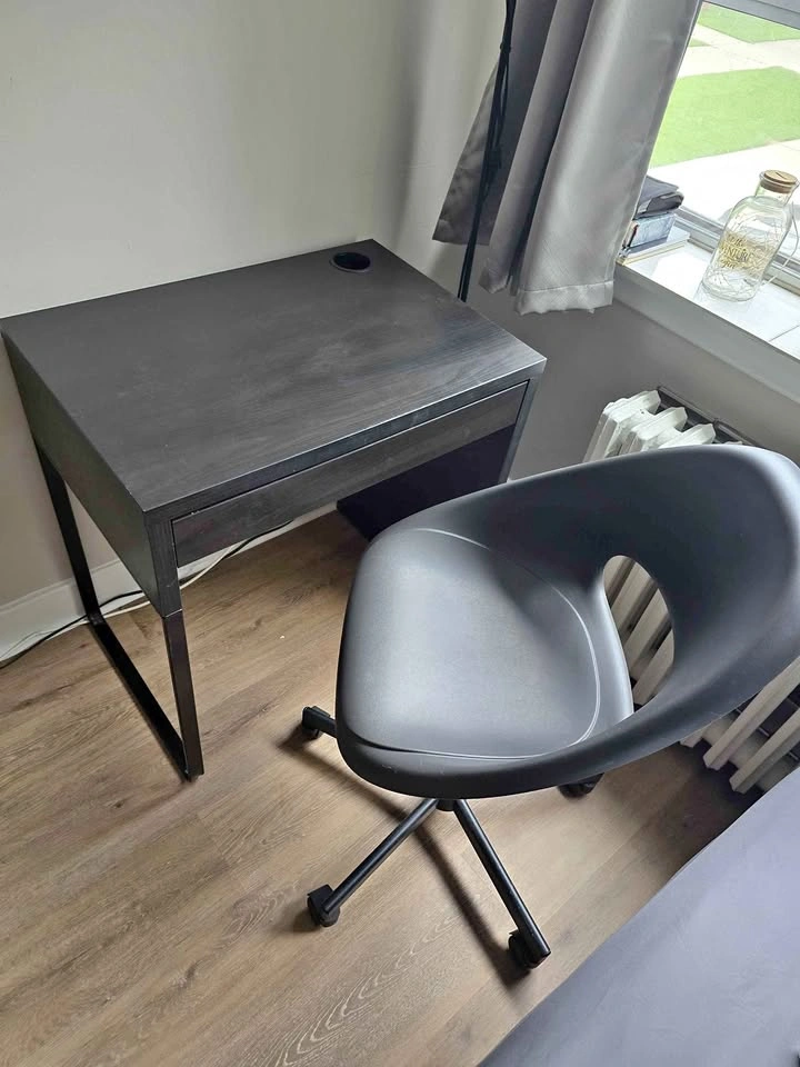 IKEA MICKE Desk and LÅNGFJÄLL Office Chair Set