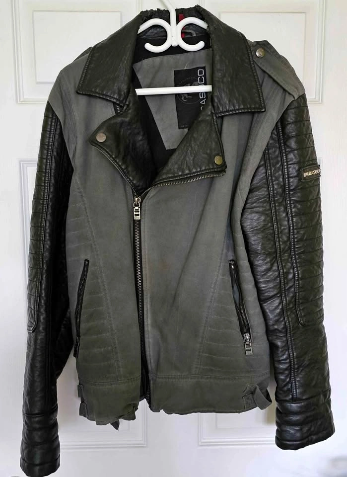 Parasuco Men's Mixed-Media Moto Jacket (As-Is / Flaws) - Size La