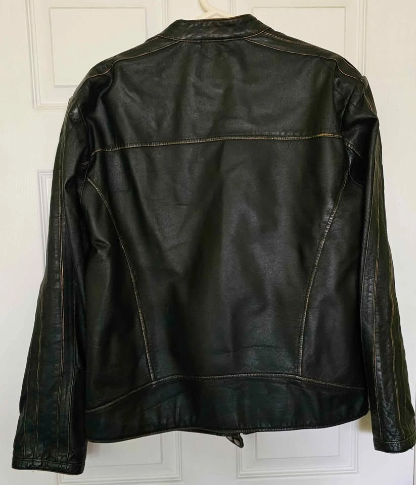 Vintage Y2K Danier Leather Moto Jacket with Rare Dragon Lining - photo 2