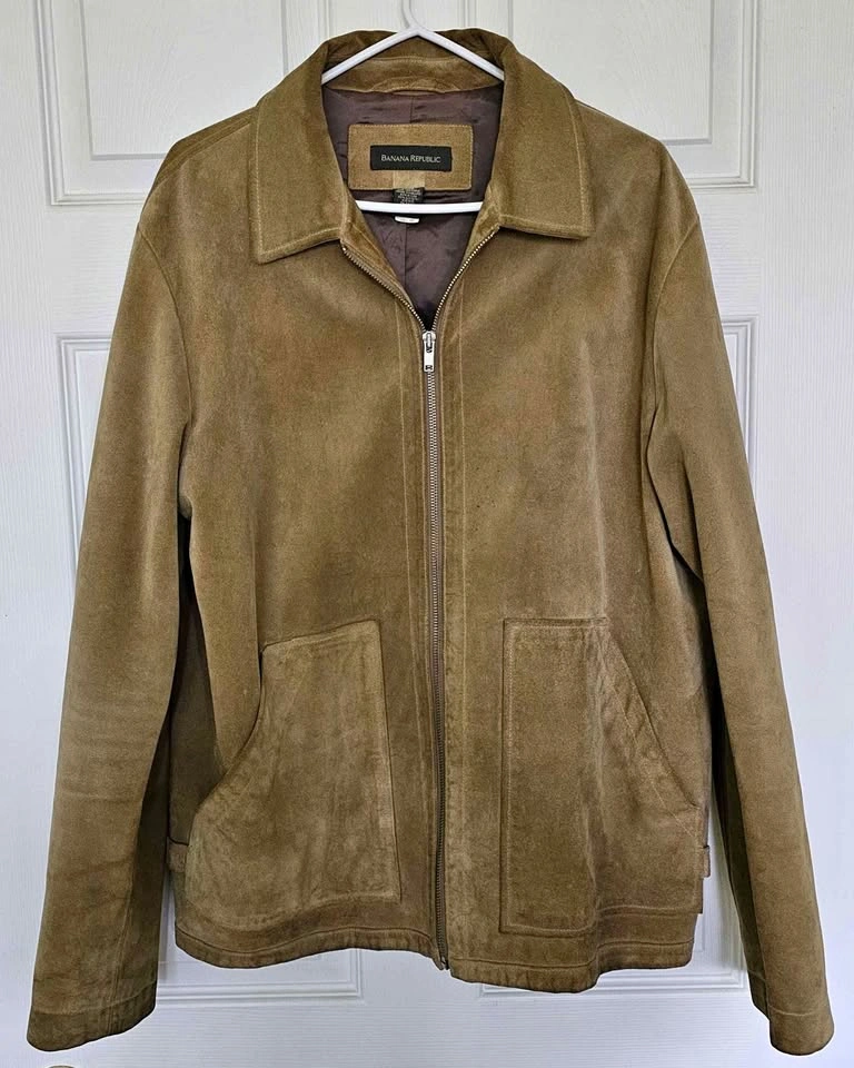 Vintage Banana Republic 100% Genuine Suede Leather Jacket - Men'