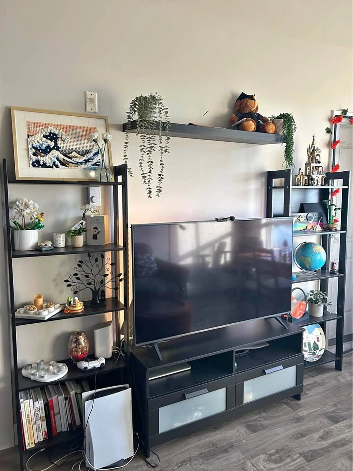 TV Unit with 2 Side Shelving Units + Upper Shelf