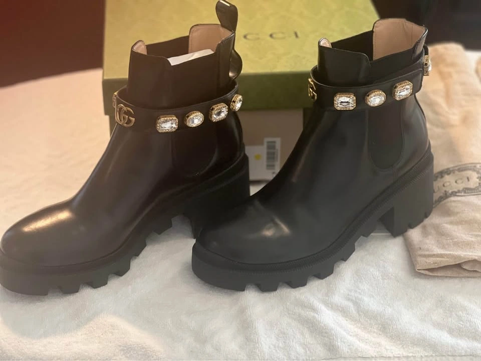 Gucci Bootie Rhinestone Leather Magnum Calf - photo 3