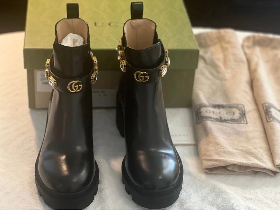 Gucci Bootie Rhinestone Leather Magnum Calf - photo 4