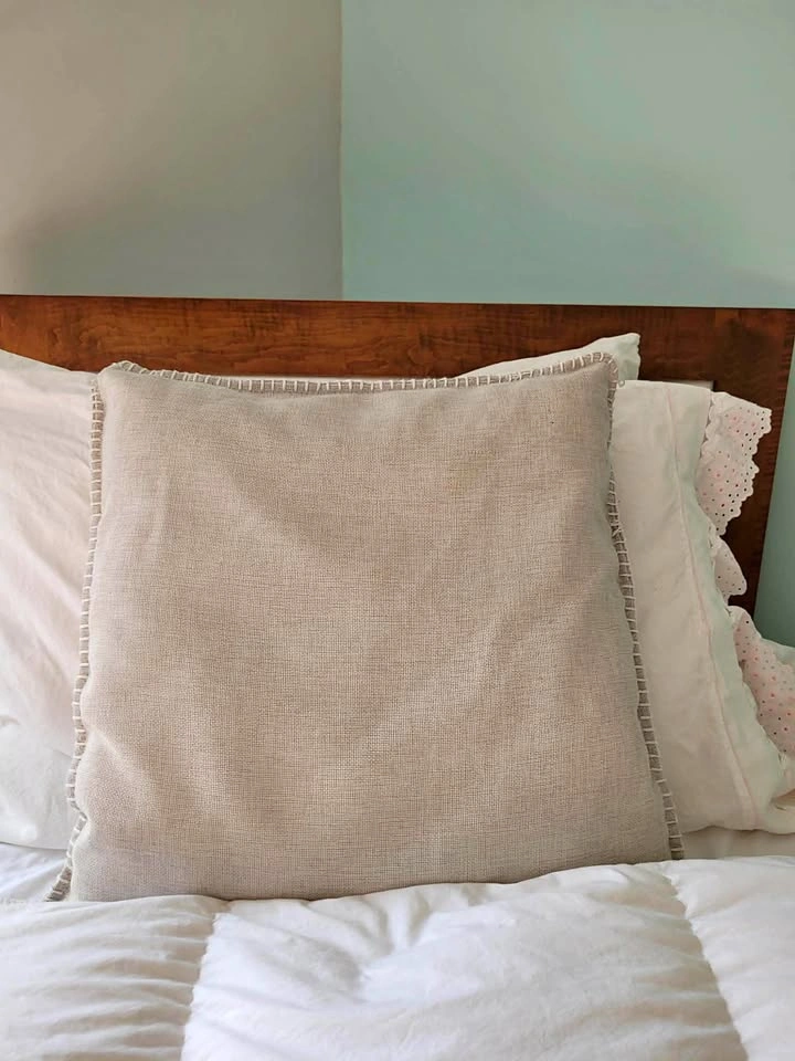 Square Linen Whipstitch Throw Pillow