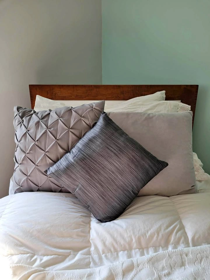 Set of 3 Grey Decorative Throw Pillows