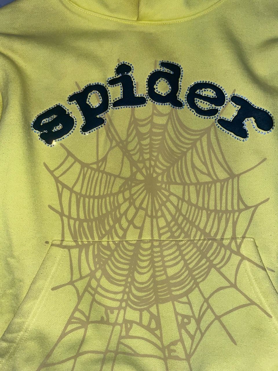 SP5DER yellow rhinestone hoodie - photo 3