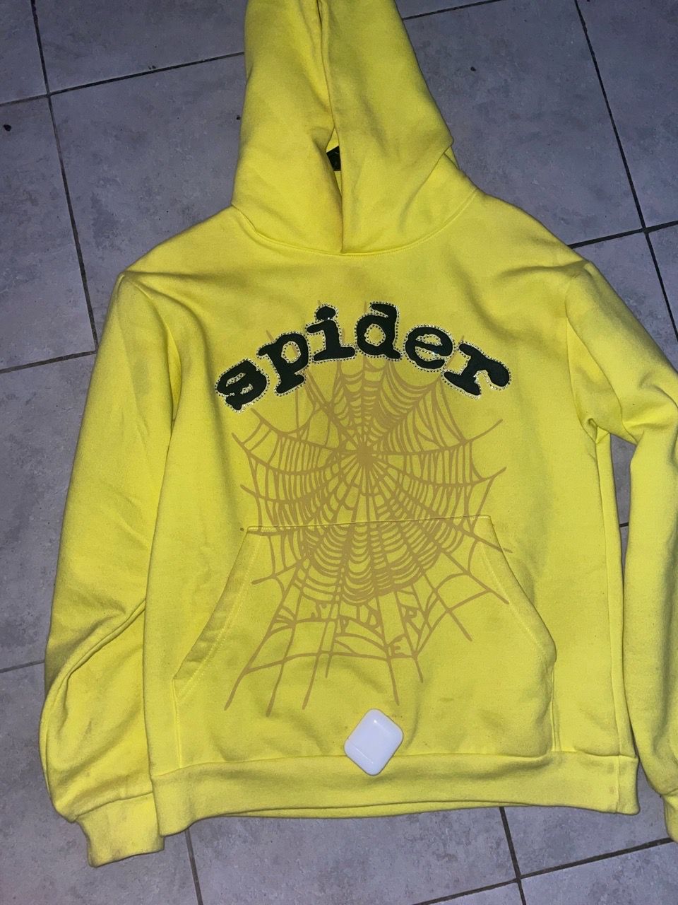 SP5DER yellow rhinestone hoodie - photo 4