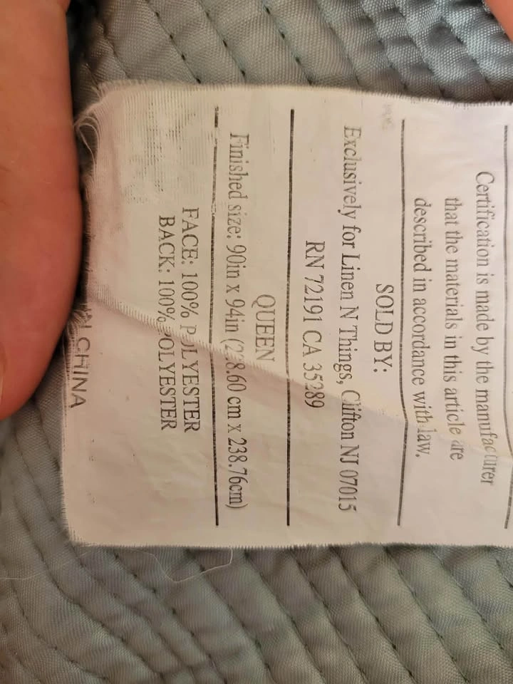 Linen N Things Queen Blue Striped Quilt - photo 3